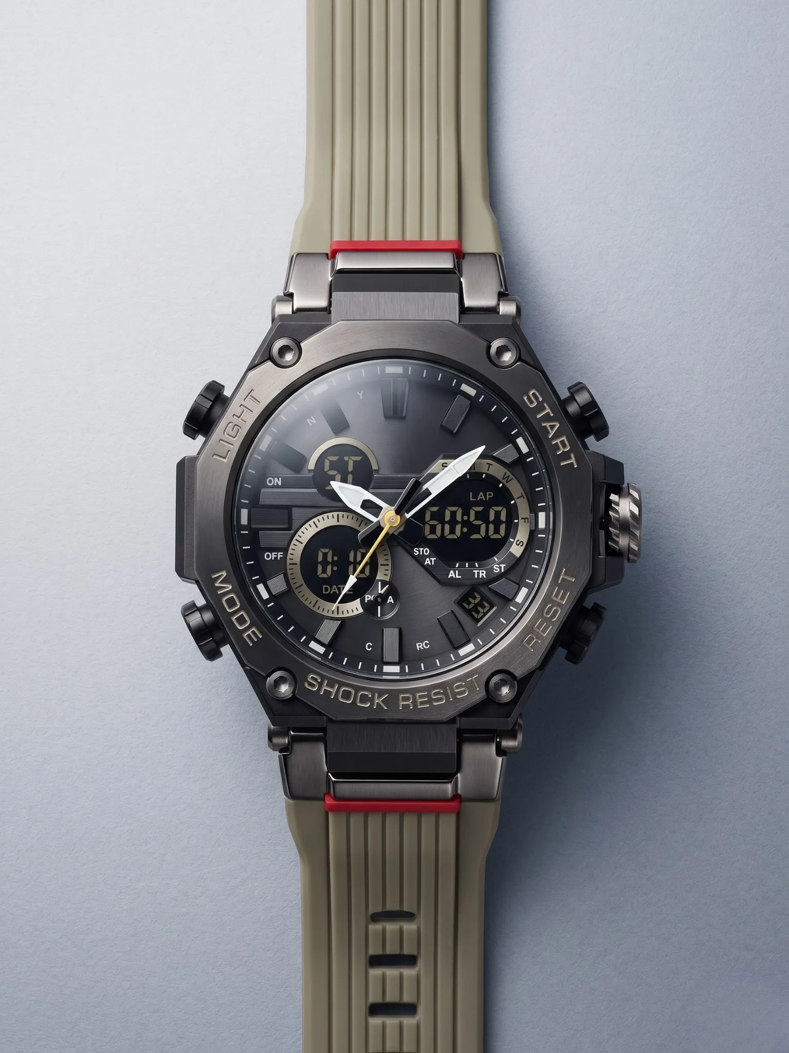 GS Sports Watch with LED Light, Alarm, and Dual Time – Waterproof