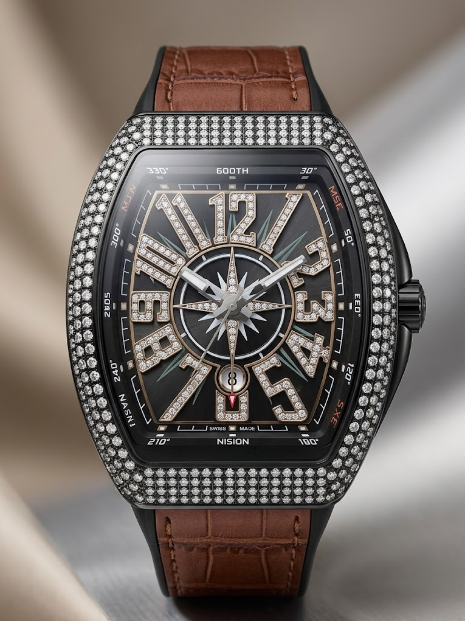 FM_Stones Silicon Straps Mens Watch