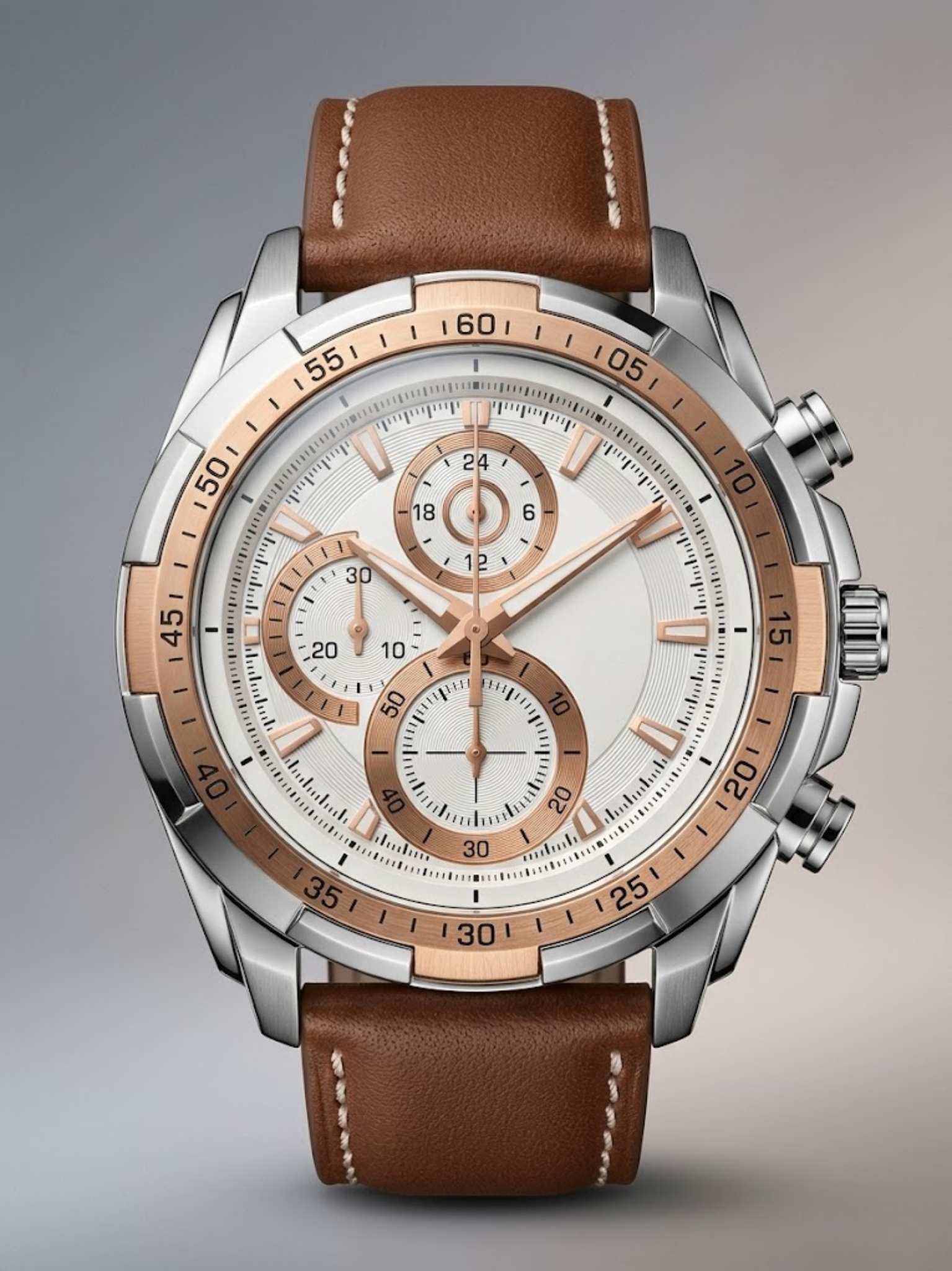 EDI-Cas Chronograph Watch - Stainless Steel Dial Case