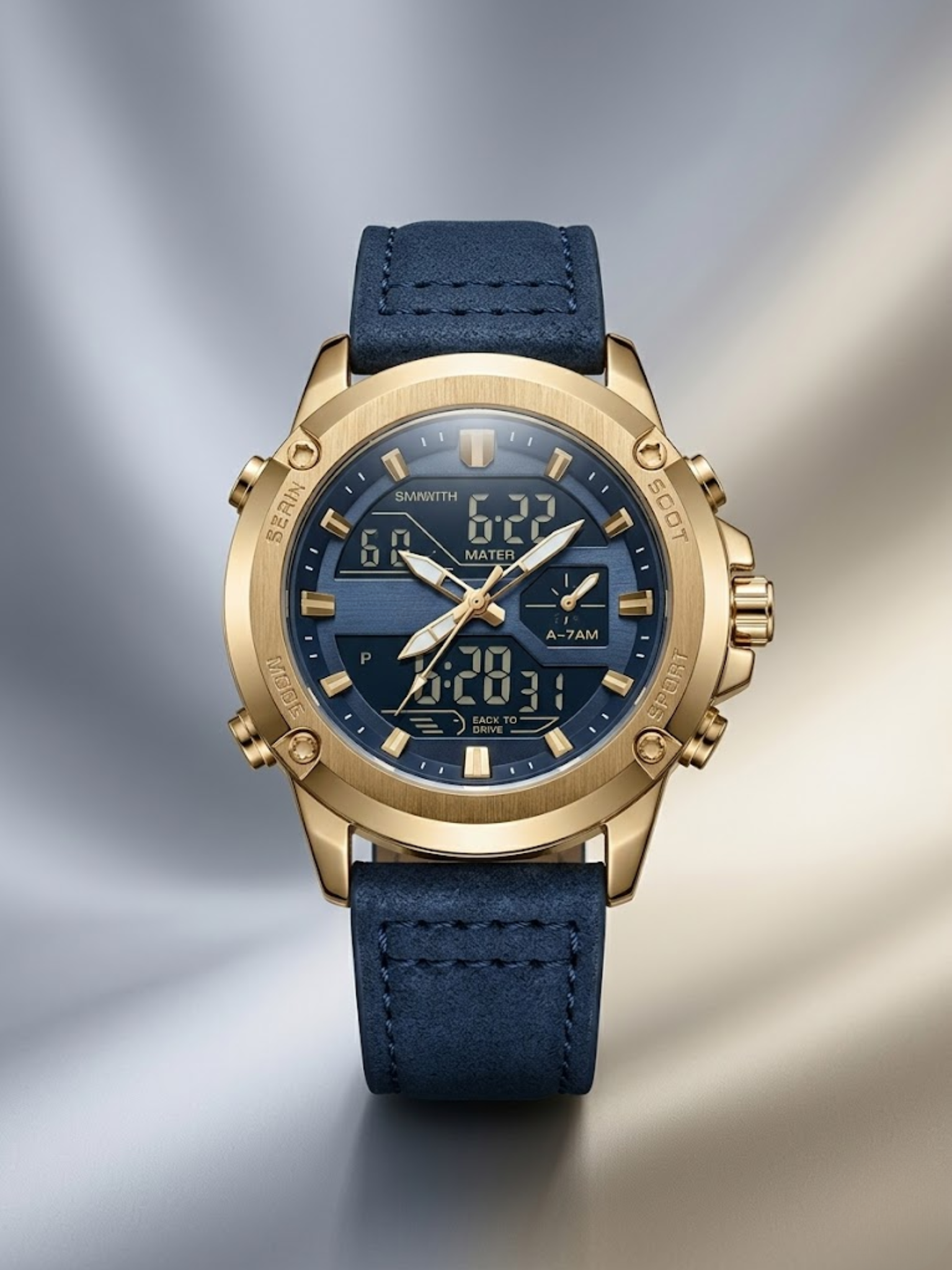 Dual-Time Strap Watch - Sports Watch for Mens