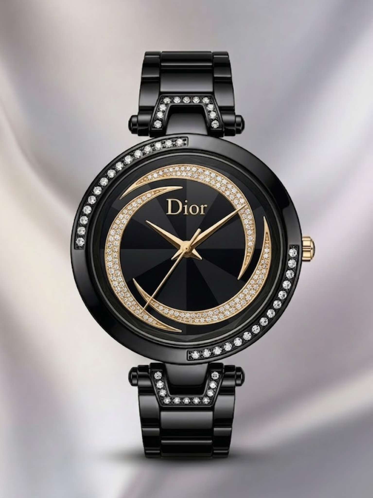Dior Ladies Watch – Black Stainless Steel Master Lock