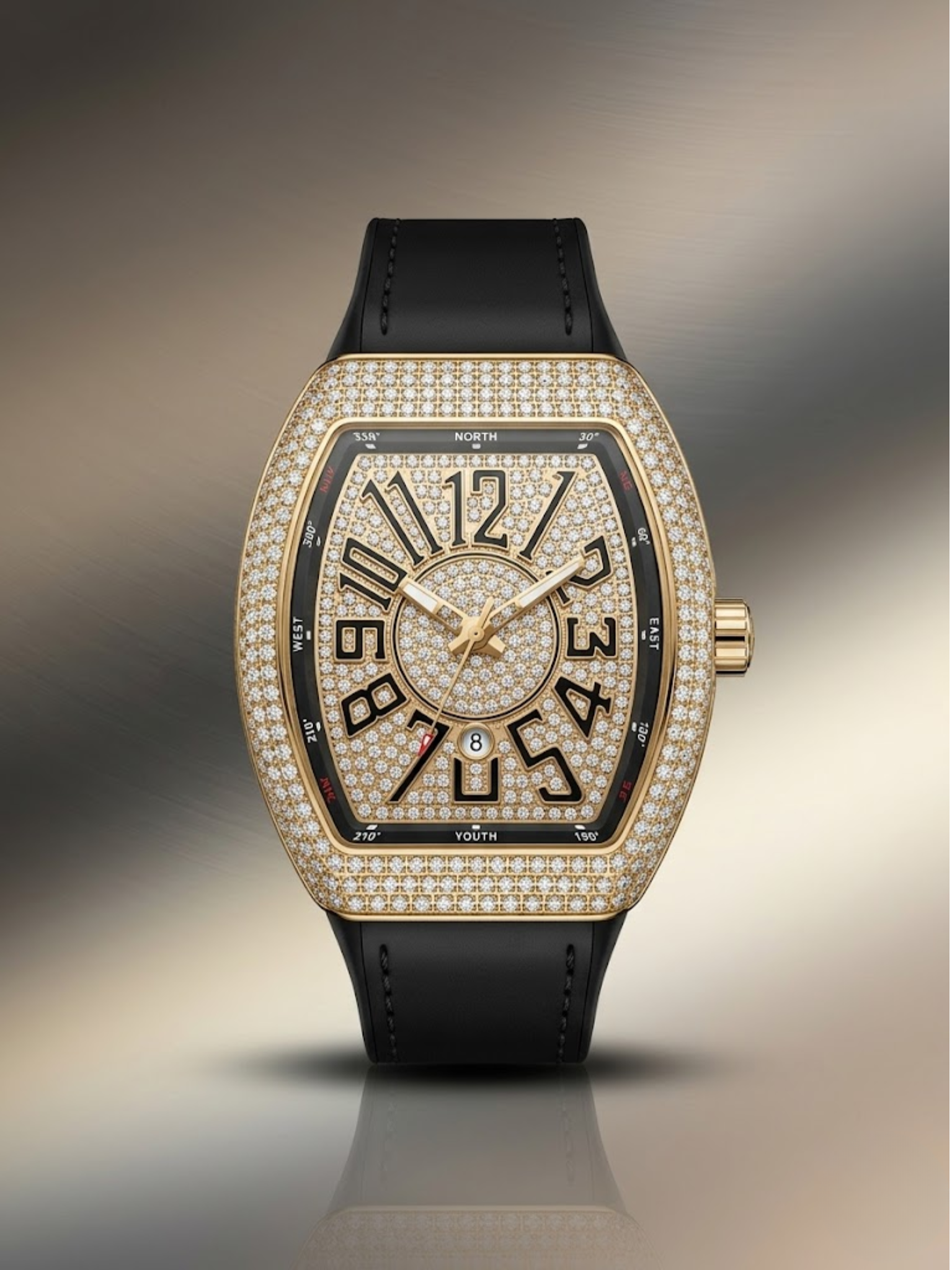 Aujla Inspired Stone-Set Dial Watch