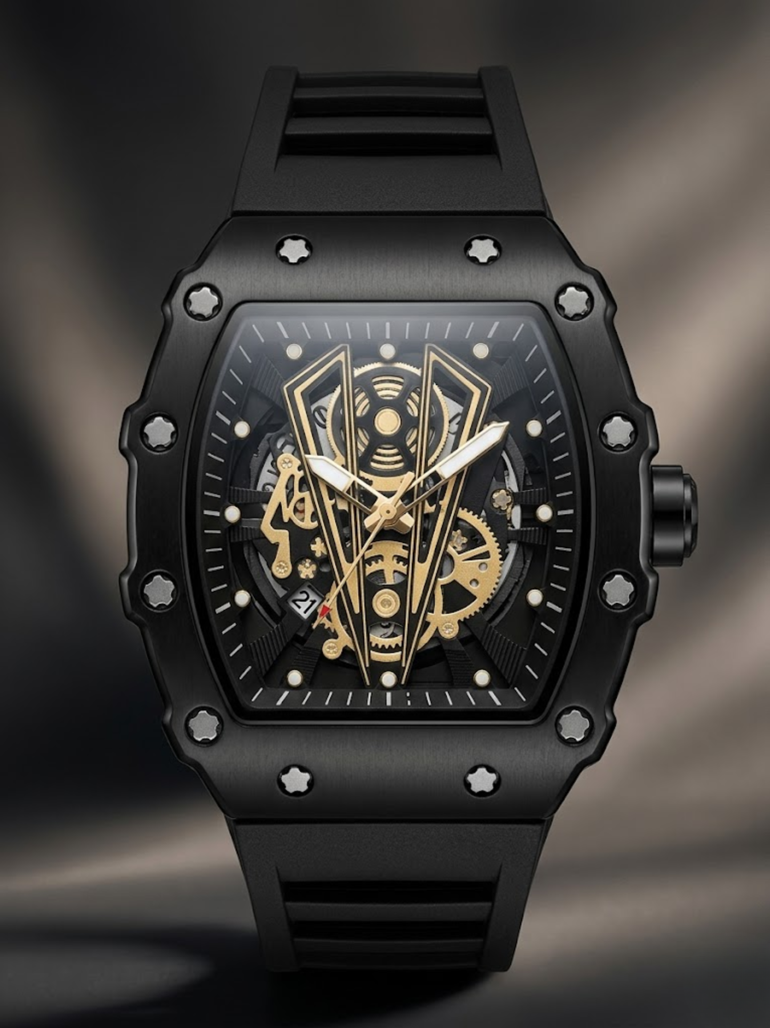 Aujla Inspired Black Metal Dial Watch