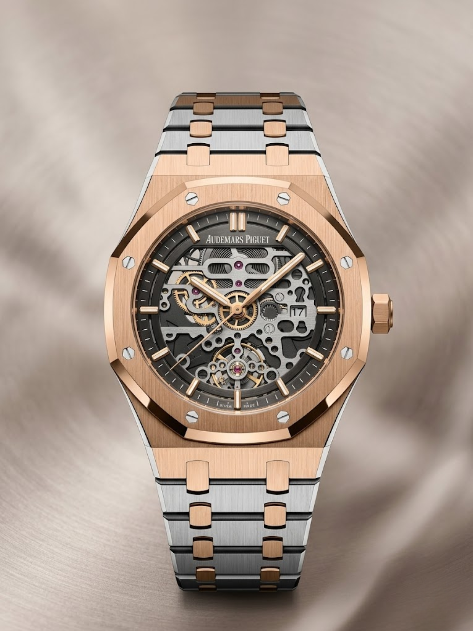Aud-Pigu Inspired Stainless Steel Analog Watch with Butterfly Clasp